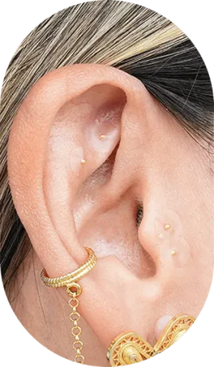 AURIC STUDS PREMIUM - PEARL & CRYSTAL